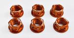 Evotech Mutternset Orange  (6 Stk.) M10x1,25 Kettenblattträger KTM 1290 SDR / GT